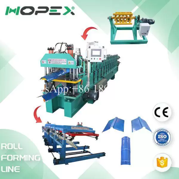 Automated double layer ridge cap machine line